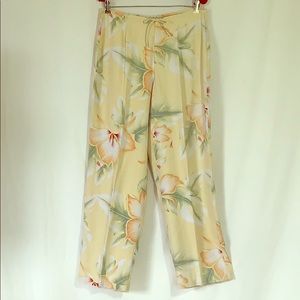 Tommy Bahama silk straight leg pants